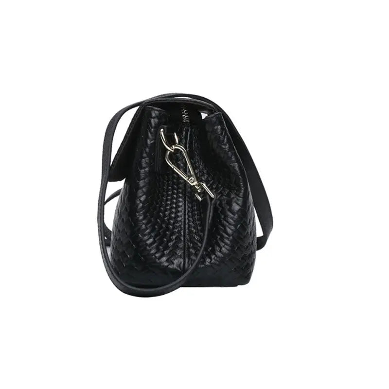 Black Leather Weave Handbag – Cowhide Atlier