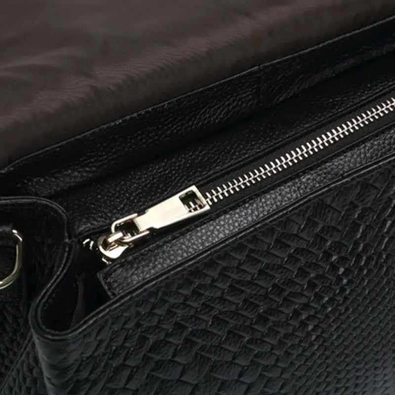 Black Leather Weave Handbag – Cowhide Atlier