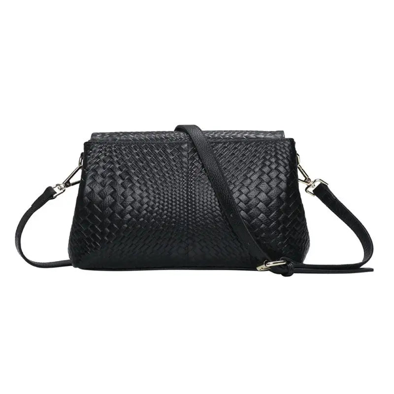 Black Leather Weave Handbag – Cowhide Atlier