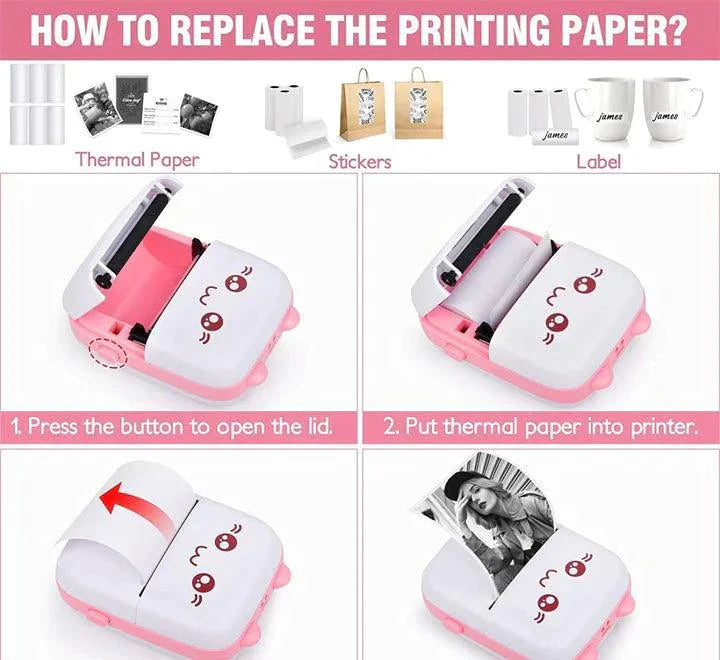 Portable Mini Pocket Printer BT Thermal Printer TZ Dropshipping