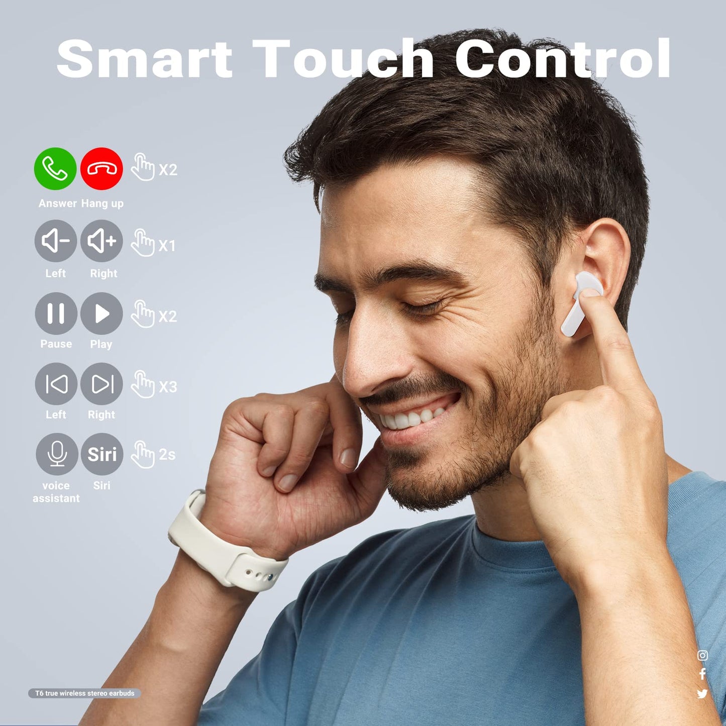 T6 Crystal Wireless Earphones Atlier