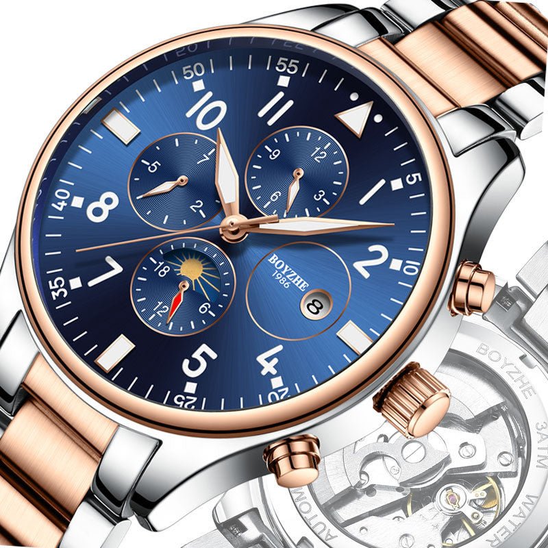 Men’s Automatic Mechanical Watch with Steel Belt Atlier