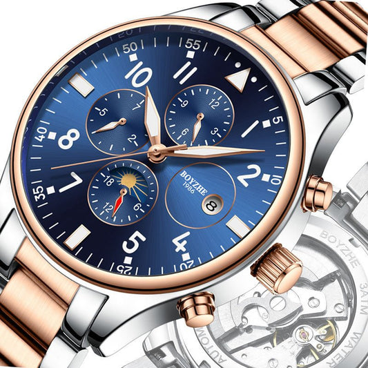 Men’s Automatic Mechanical Watch with Steel Belt Atlier