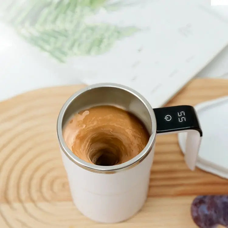 USB Self‑Stirring Coffee Mug with LCD Display Atlier