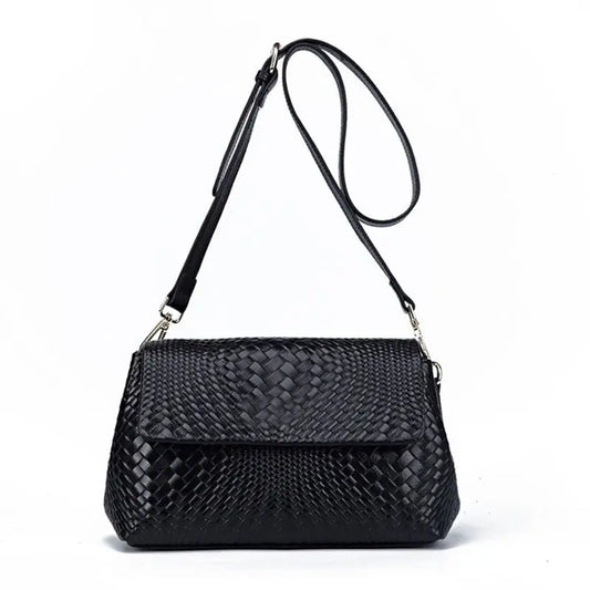 Black Leather Weave Handbag – Cowhide Atlier