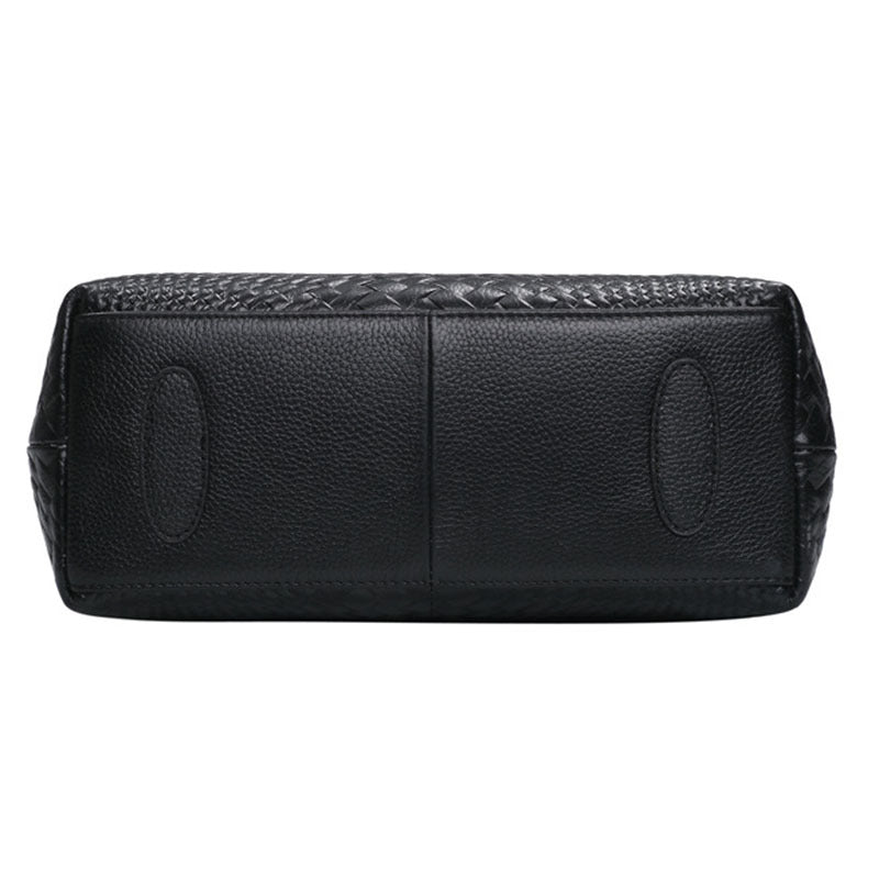 Black Leather Weave Handbag – Cowhide Atlier