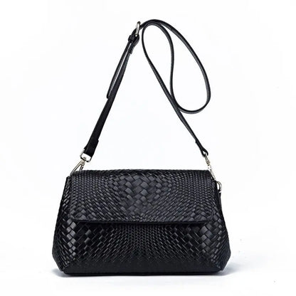 Black Leather Weave Handbag – Cowhide Atlier