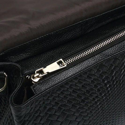 Black Leather Weave Handbag – Cowhide Atlier