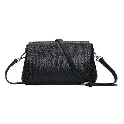Black Leather Weave Handbag – Cowhide Atlier