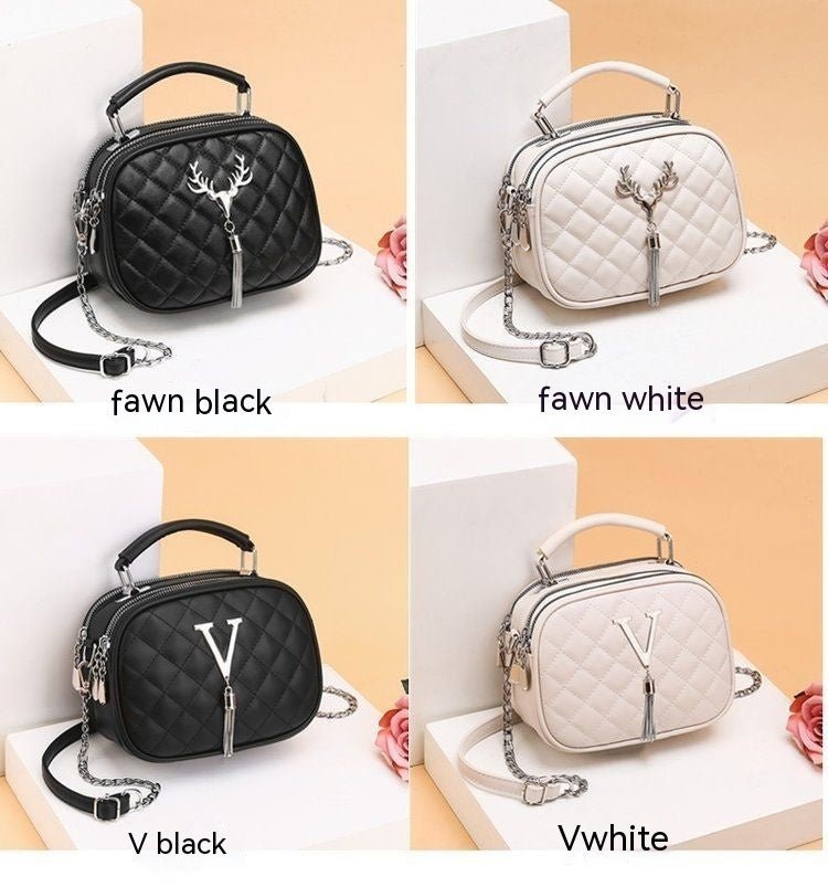 Trendy Small PU Leather Shoulder Handbag with Chain Atlier