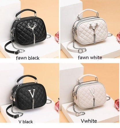 Trendy Small PU Leather Shoulder Handbag with Chain Atlier