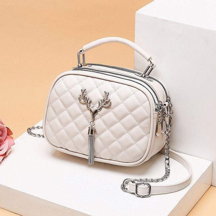 Trendy Small PU Leather Shoulder Handbag with Chain Atlier