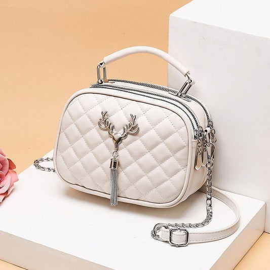 Trendy Small PU Leather Shoulder Handbag with Chain Atlier