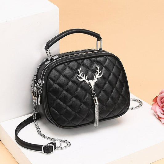 Trendy Small PU Leather Shoulder Handbag with Chain Atlier