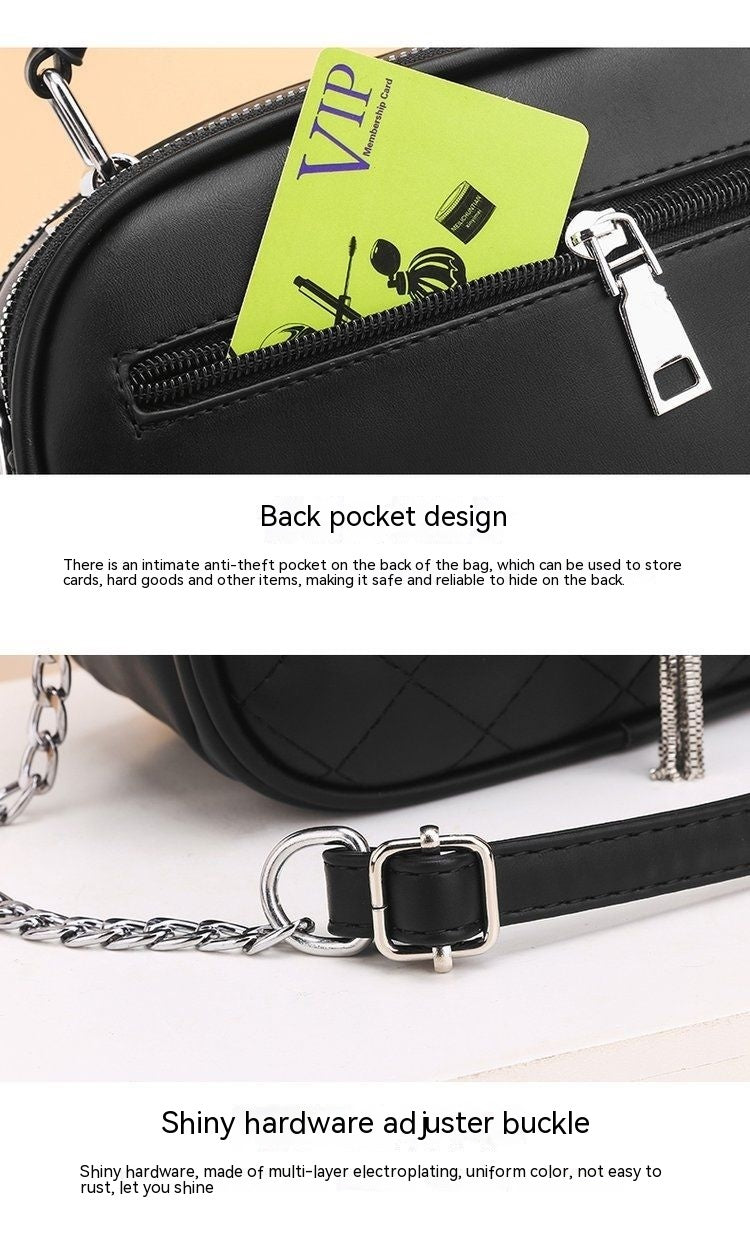 Trendy Small PU Leather Shoulder Handbag with Chain Atlier