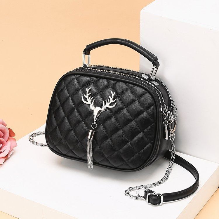 Trendy Small PU Leather Shoulder Handbag with Chain Atlier