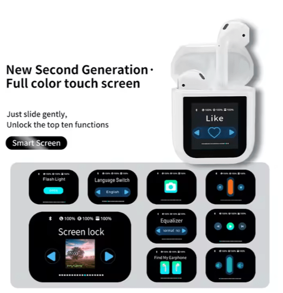 LED Display Bluetooth Earbuds with Touch Control Atlier