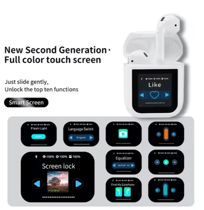 LED Display Bluetooth Earbuds with Touch Control Atlier