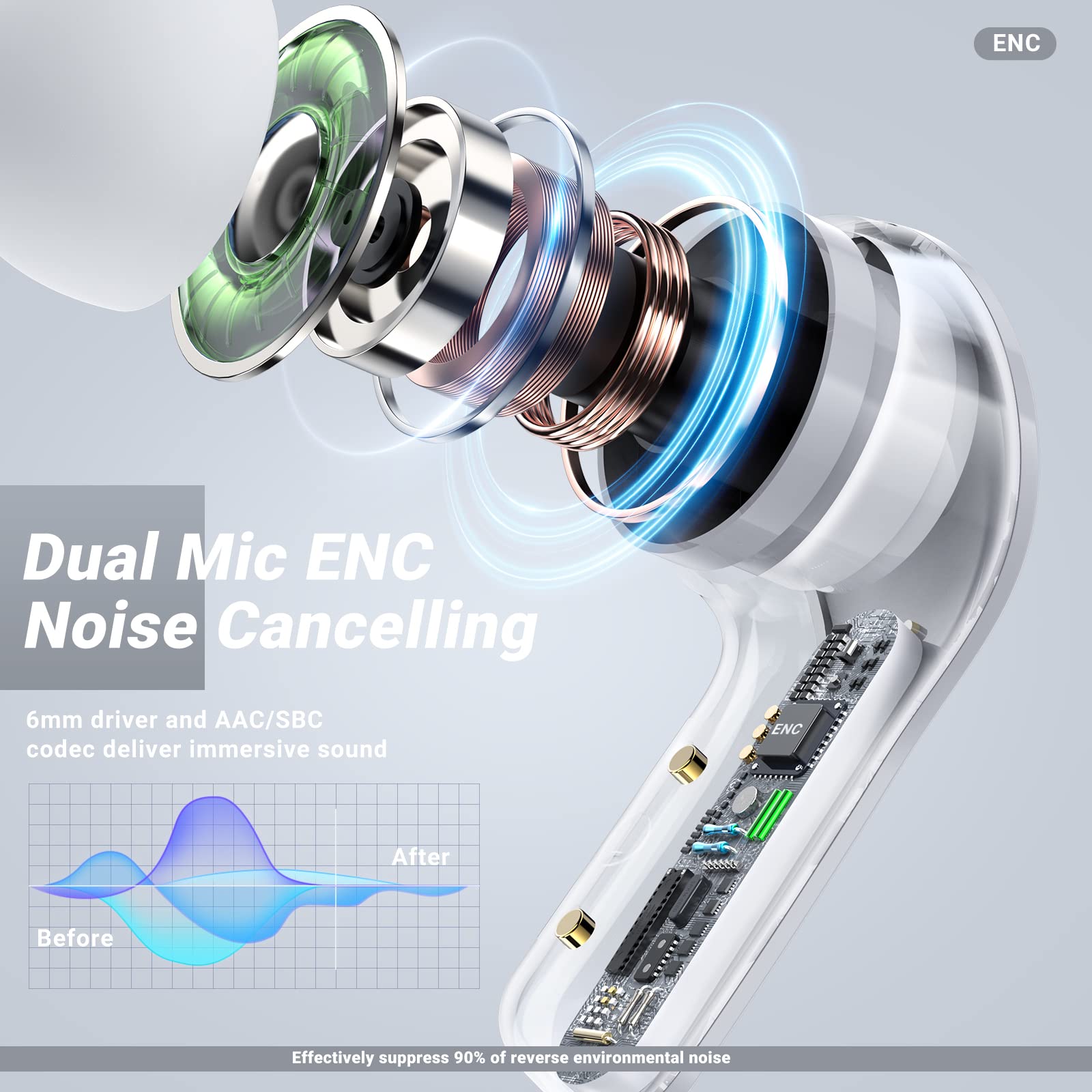 T6 Crystal Wireless Earphones Atlier