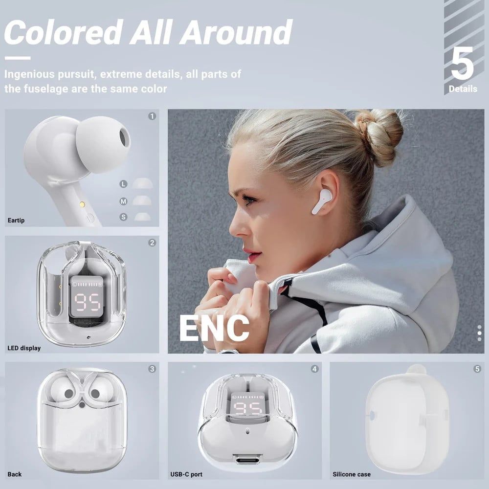T6 Crystal Wireless Earphones Atlier