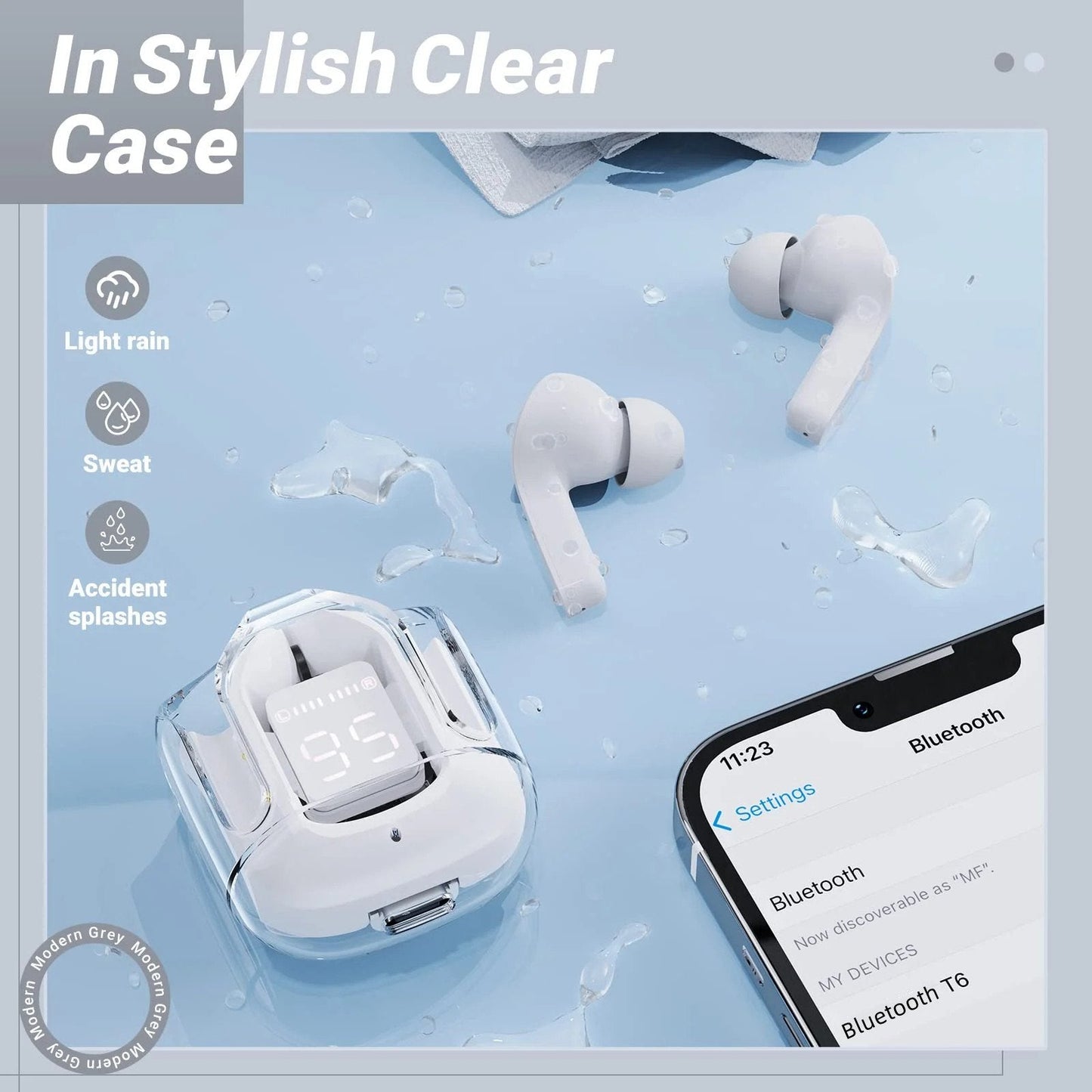 T6 Crystal Wireless Earphones Atlier