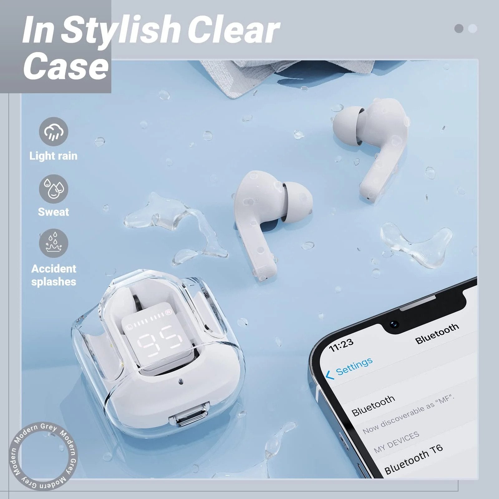 T6 Crystal Wireless Earphones Atlier